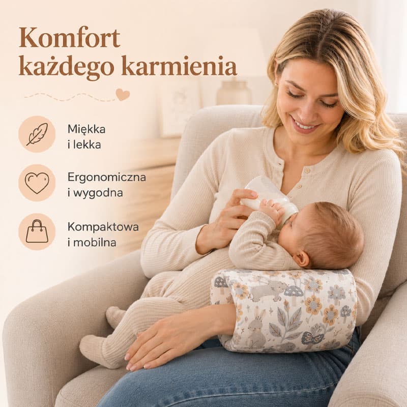 Tulmo - mufka do karmienia piersią z podparciem główki dziecka