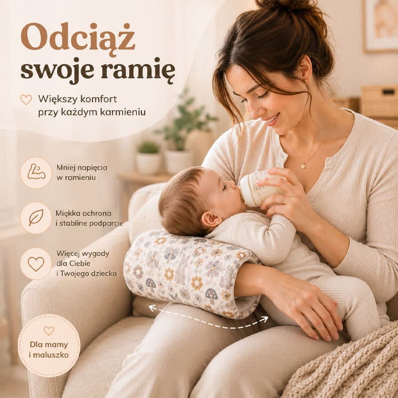Tulmo - mufka do karmienia piersią z podparciem główki dziecka